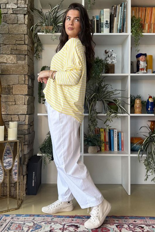  Perfect Breton V Long Sleeve Top Lemon /21